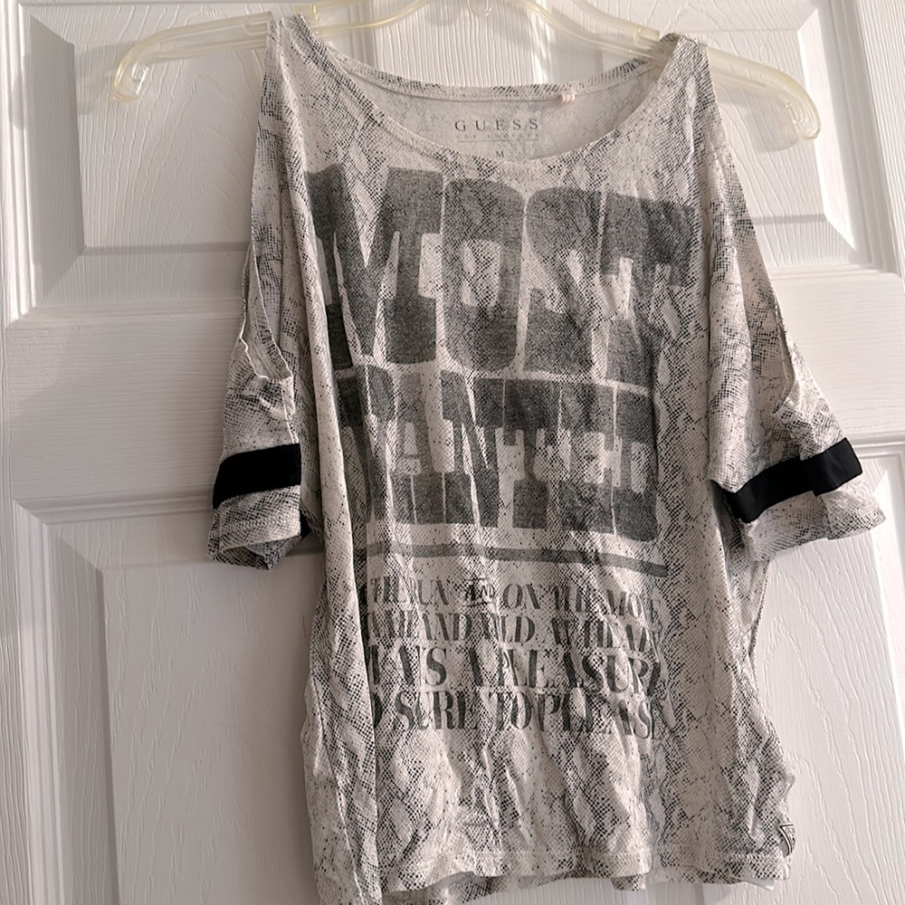 Guess Medium Vintage Python T Shirt w/ cutout sleeves